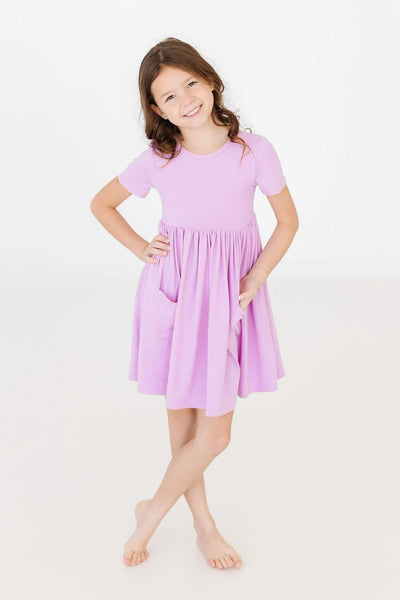 Bright Lilac Pocket Twirl Dress