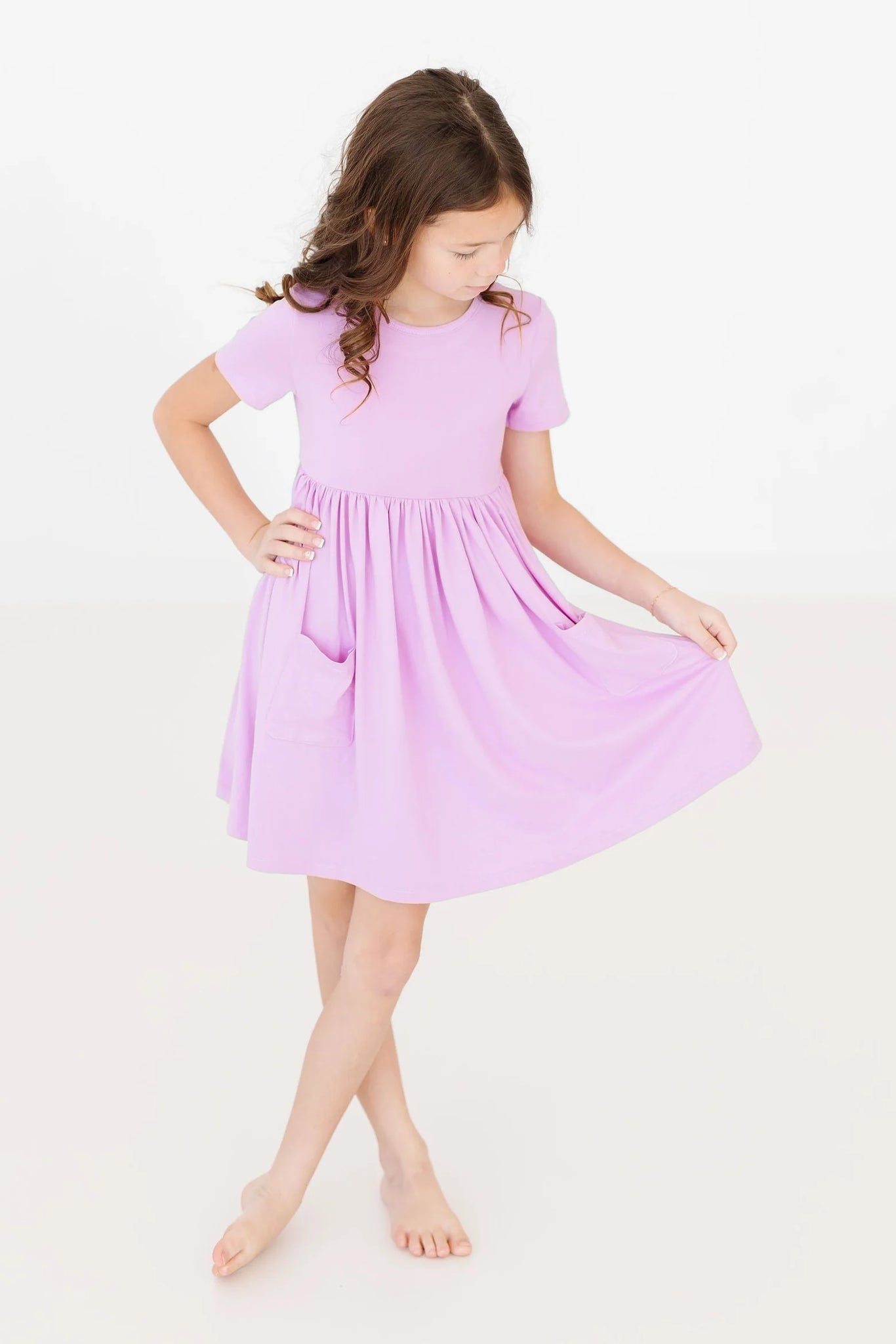 Bright Lilac Pocket Twirl Dress