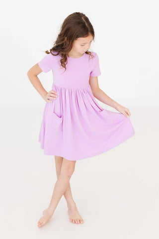 Bright Lilac Pocket Twirl Dress