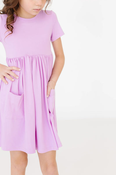 Bright Lilac Pocket Twirl Dress