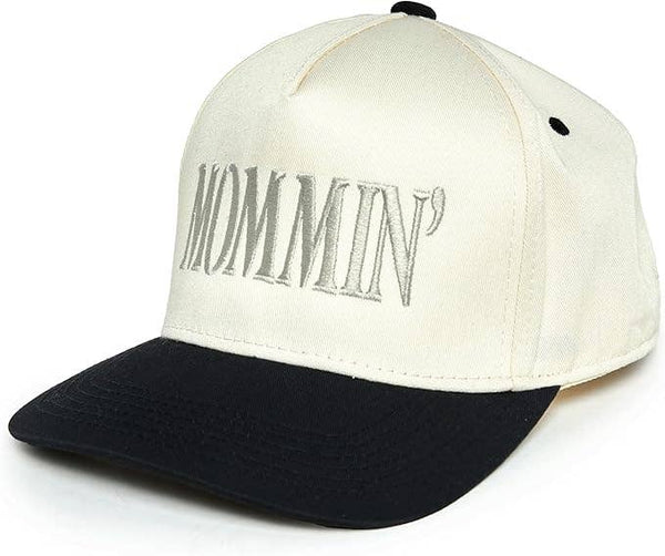 Two Tone Cap -  Mommin' - Black/Beige