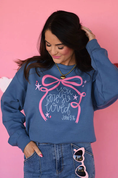 You are so Loved Bow Sweatshirt