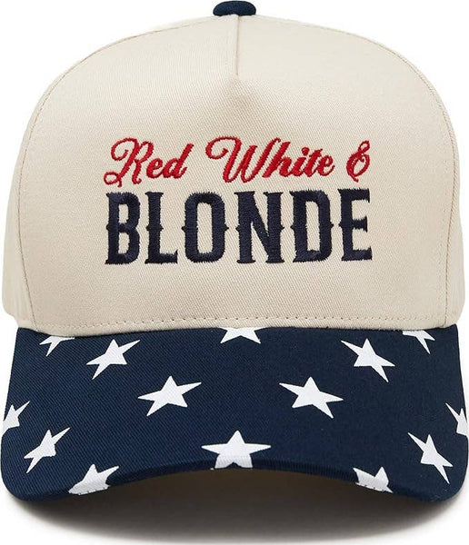Red White & Blonde Hat