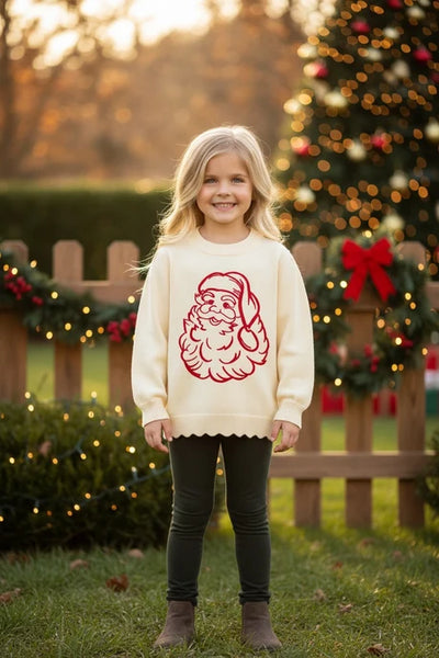 Santa Scalloped Sweater