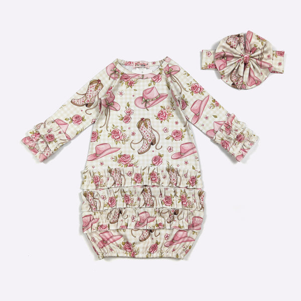 Rosy Rider Gown and Headband