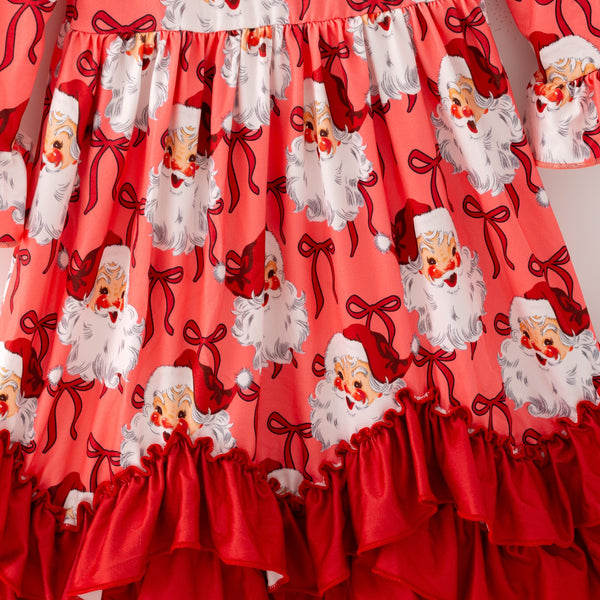 Santa Bow Ruffled Dress