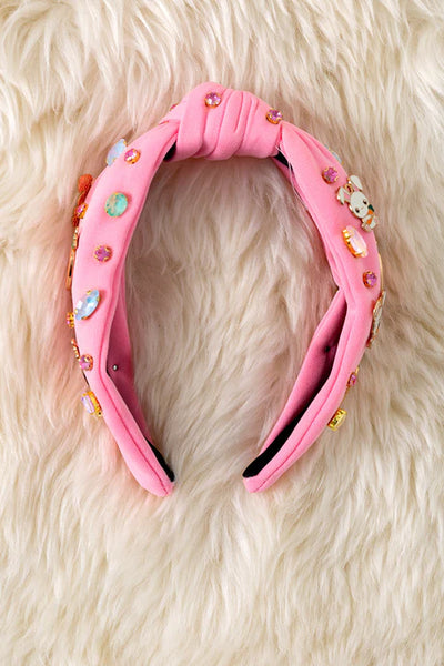 Carrot Bunny Rhinestone Headband