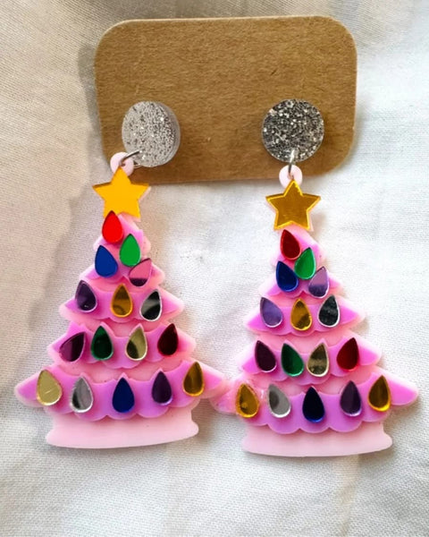 Christmas Light Pink Earrings