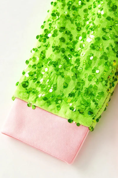 Grinchy Bows Sequin Top