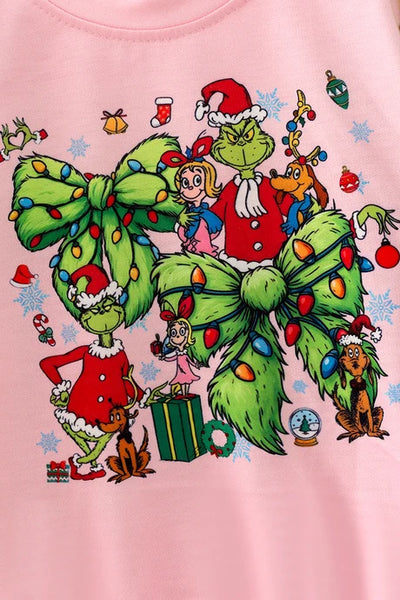 Grinchy Bows Sequin Top