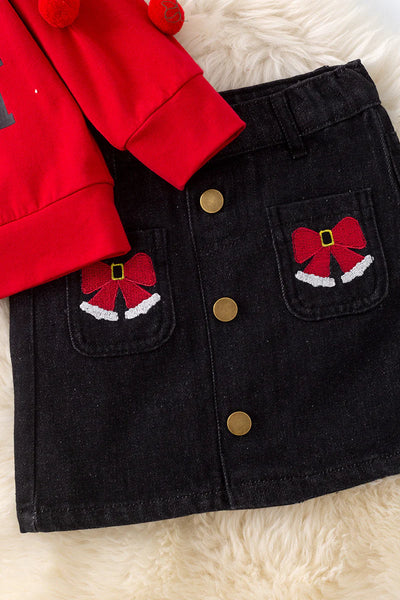 Merry & Bright Pom Pom Skirt Set