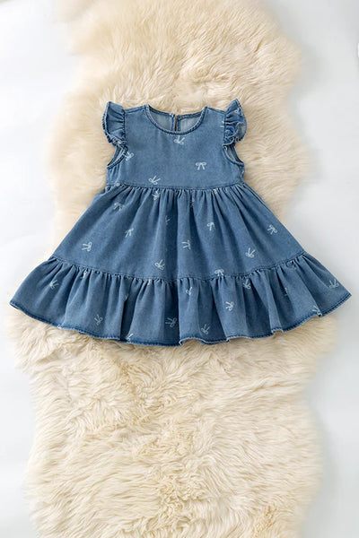 Coquette Bow Denim Dress