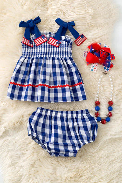 USA Smocked Bloomer Set
