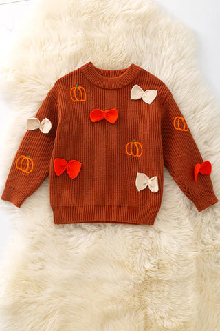 Pumpkin and Bow Sweater