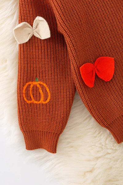 Pumpkin and Bow Sweater