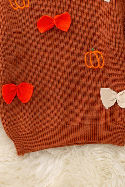 Pumpkin and Bow Sweater