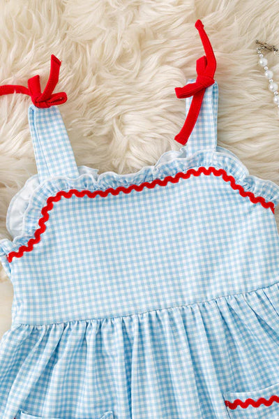 Patriotic Pocket Gingham Dress