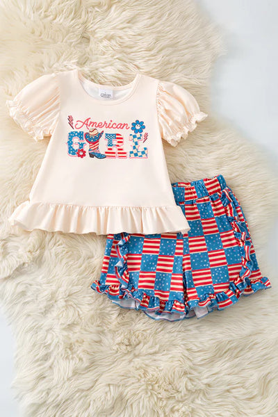 American Girl Flag Short Set
