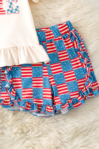American Girl Flag Short Set