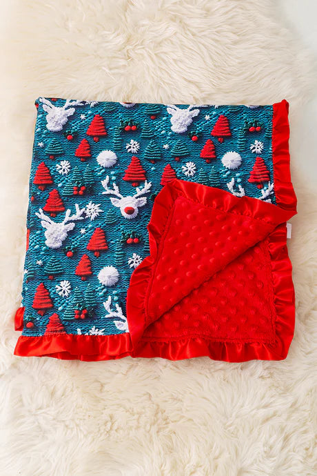 Red Nose Reindeer Blanket