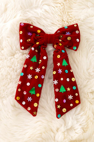 Christmas Coquette Beaded Bow