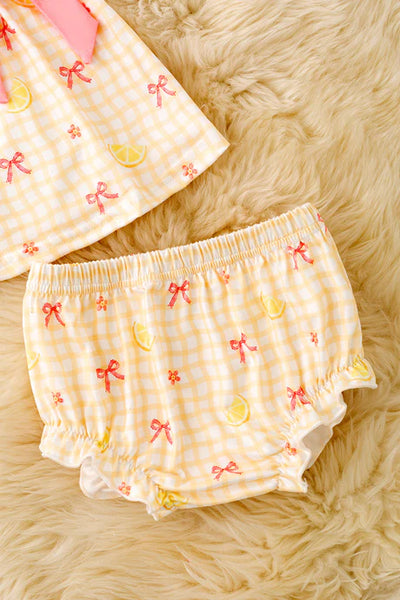 Bow Lemon Bloomer Set