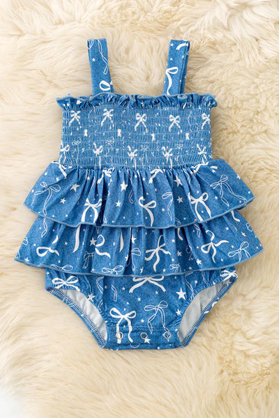 Bow Denim Bodysuit