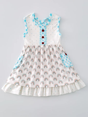 Polka Dot Rainbow Pocket Dress