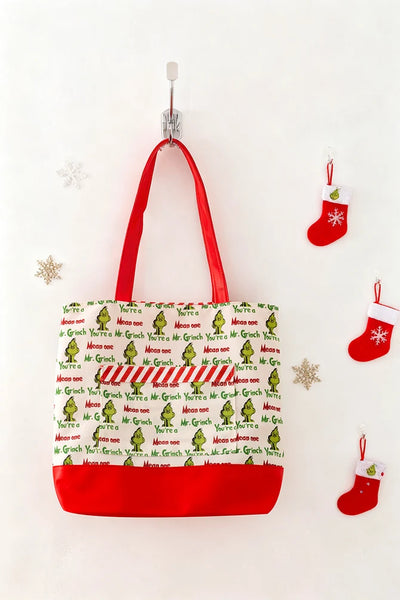 Mean One Large Canvas Tote