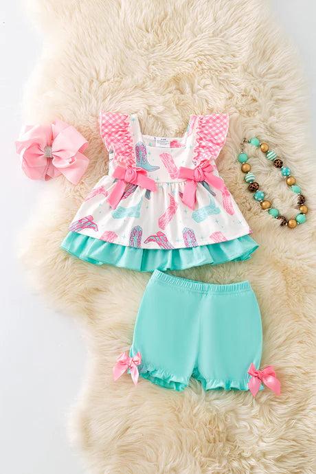 Cowgirl Boot Short Set