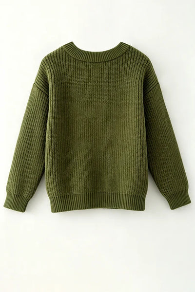 Bow Pumpkin Embroidered Sweater