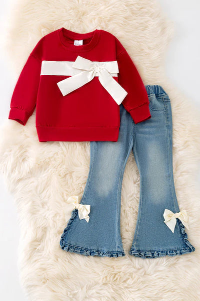 Coquette White Bow Ribbon Sweater