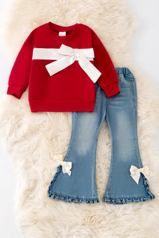Coquette White Bow Ribbon Sweater