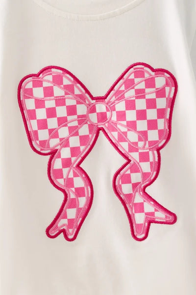 Checkered Bow Skort Set