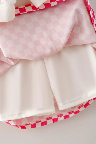 Checkered Bow Skort Set