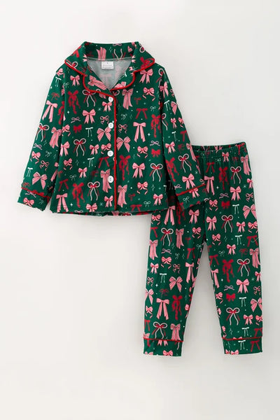 Pink and Red Bow PJ Set