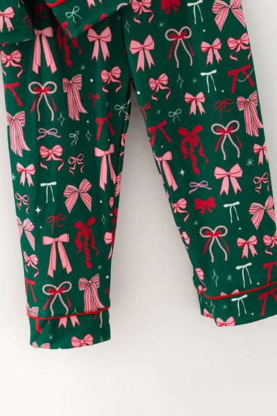 Pink and Red Bow PJ Set