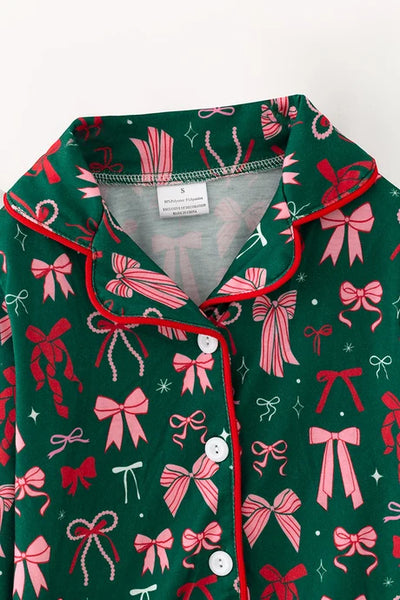 Pink and Red Bow PJ Set