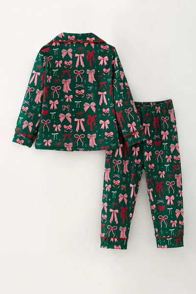 Pink and Red Bow PJ Set