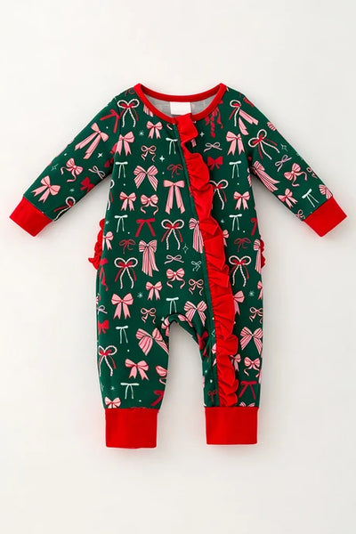 Pink and Red Bow Romper