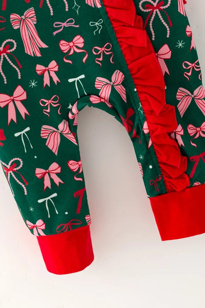 Pink and Red Bow Romper