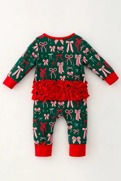 Pink and Red Bow Romper