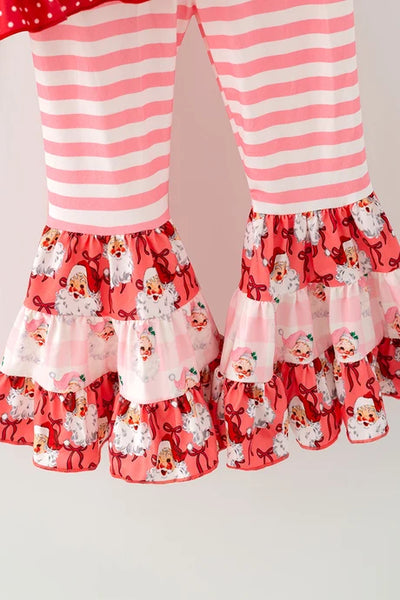 Santa Bow Striped Bells Set