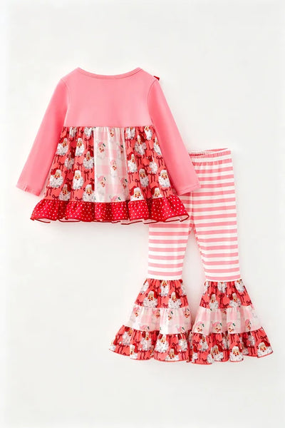 Santa Bow Striped Bells Set