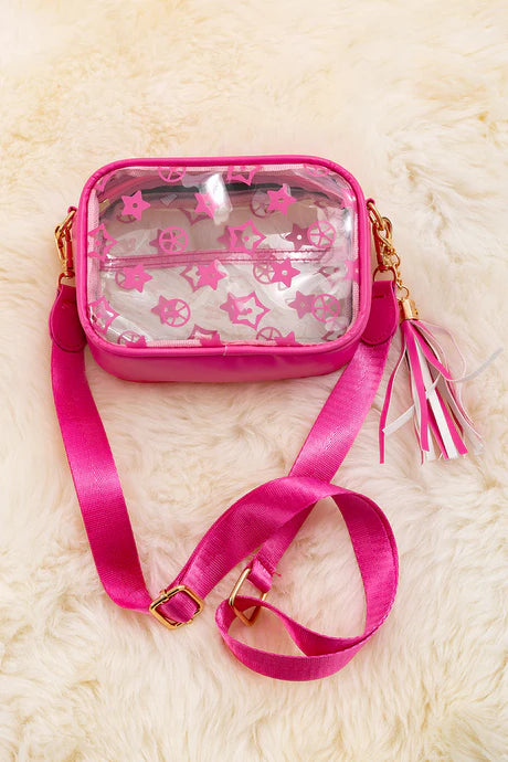 Floral and Stars Clear Crossbody