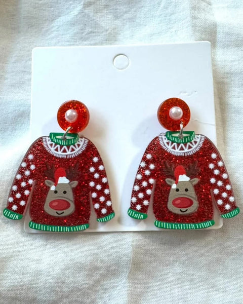 Reindeer Sweater Earrings