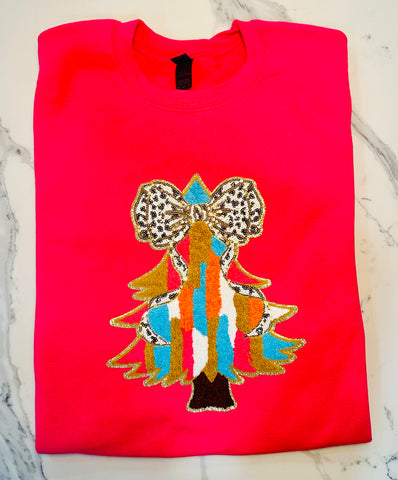 Fancy Bow Tree Sweatshirt