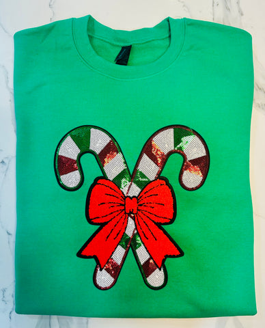 Candy Cane Sequin Sweatshirt