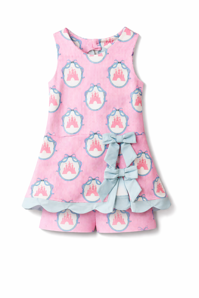 Pink Castle Bow Athletic Dress Set | Toddler & Youth