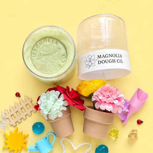 Flower Garden Sensory Play Dough Jar